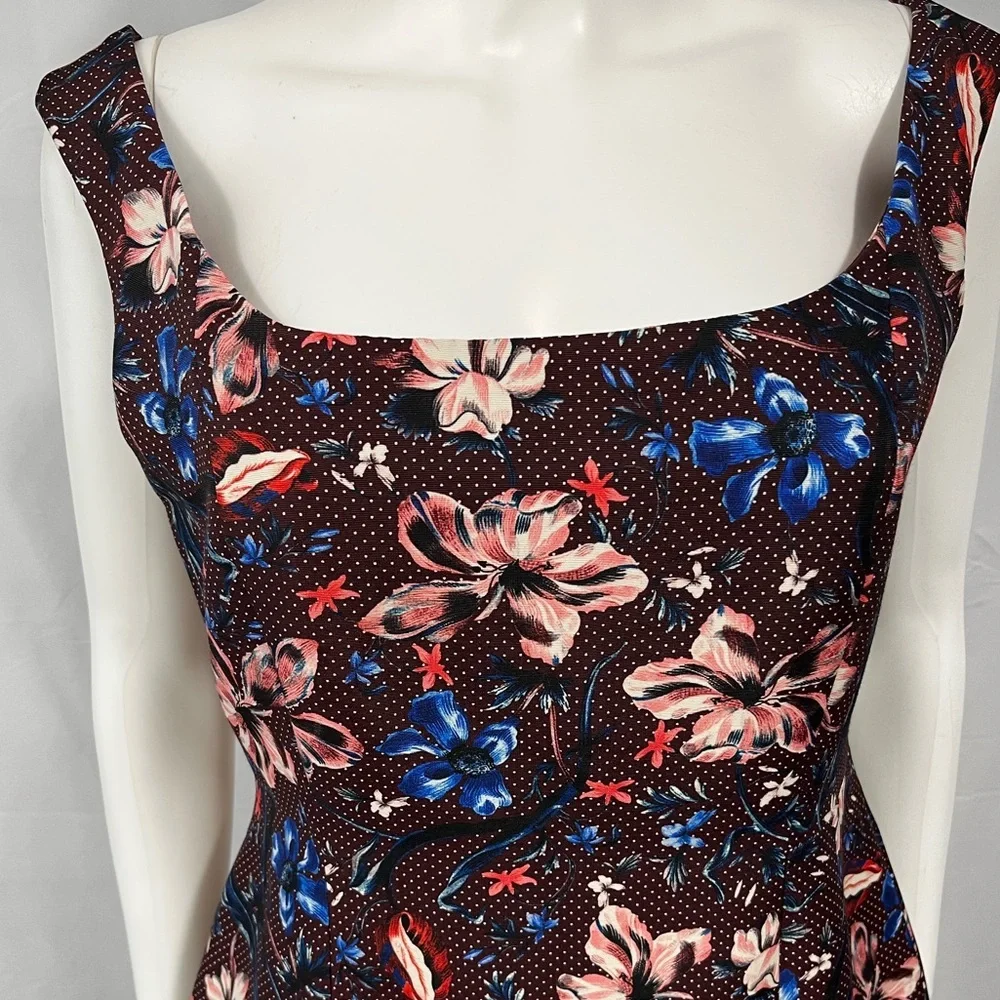 ERDEM Arlie Floral Jacquard Midi Sheath Dress Blue Pink Wedding Guest US 8 - Picture 6 of 15
